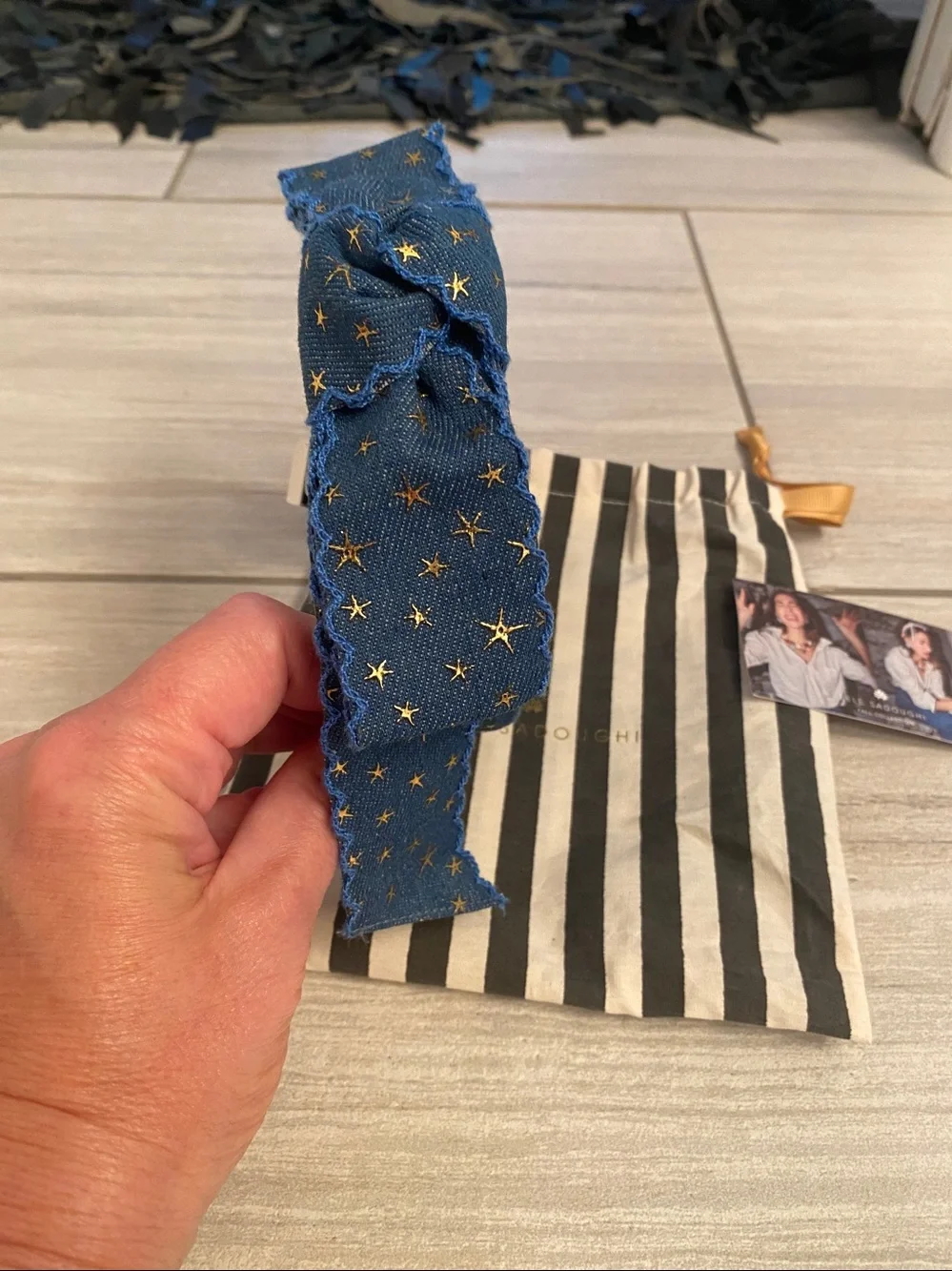 NWT Lele Sadoughi Shirley Starry Sky Headband Indigo blue